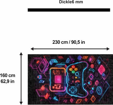 Gamer Teppich Console, Chenille Druck, maschinell gefertigt für das Gaming Zimmer