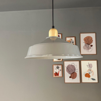 Pendelleuchte Carmelo Holzkopf Ø35 cm, Metall Hängelampe