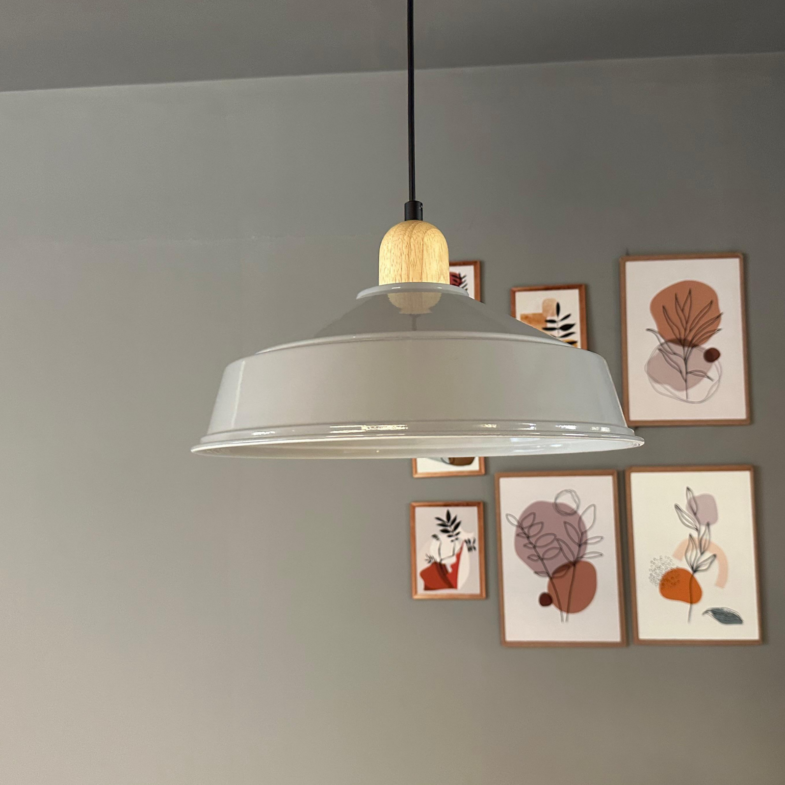 Pendelleuchte Carmelo Holzkopf Ø35 cm, Metall Hängelampe