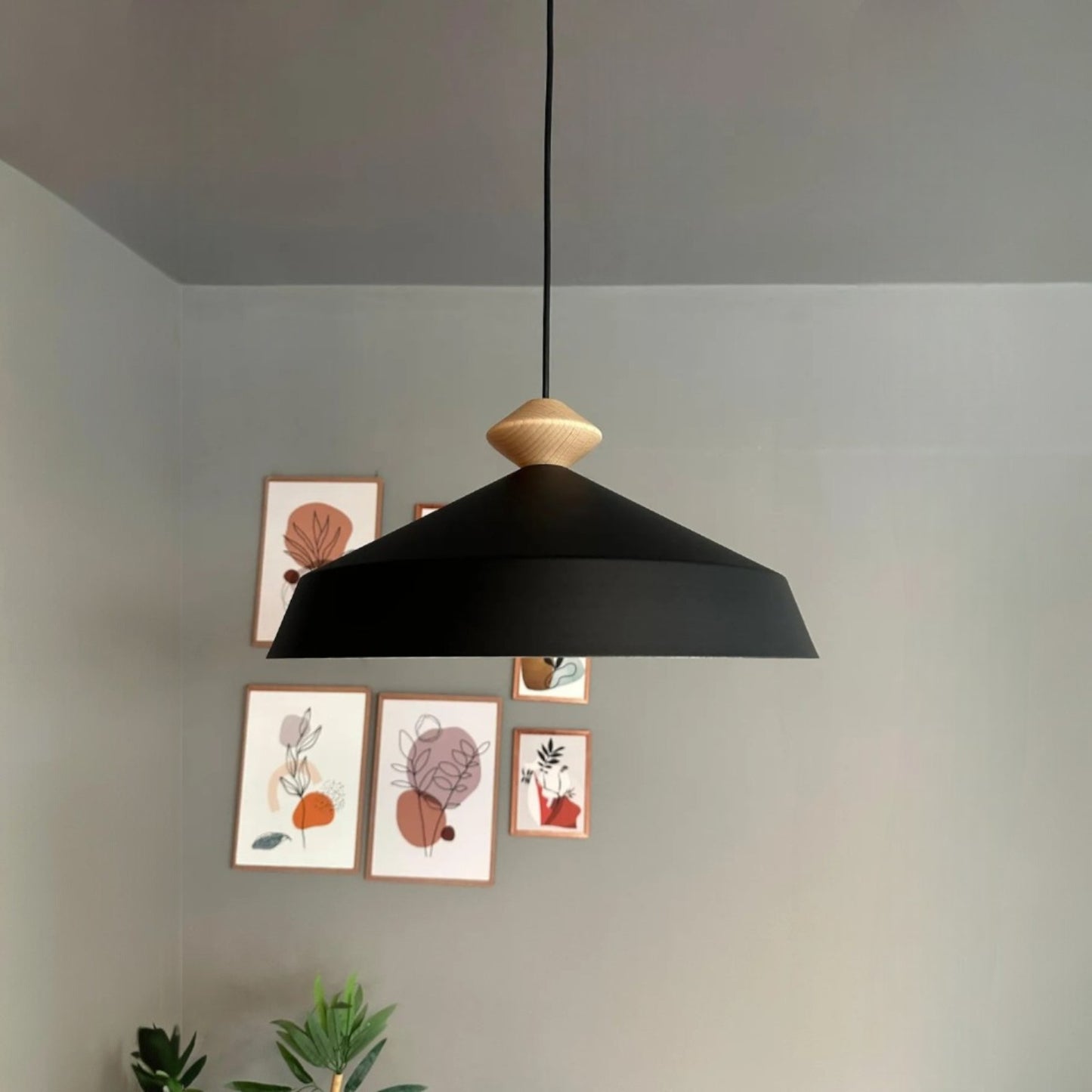 Pendelleuchte Lema Ø35,5cm, Hängelampe Holz, Hängelampe Industrial Vintage Lampe