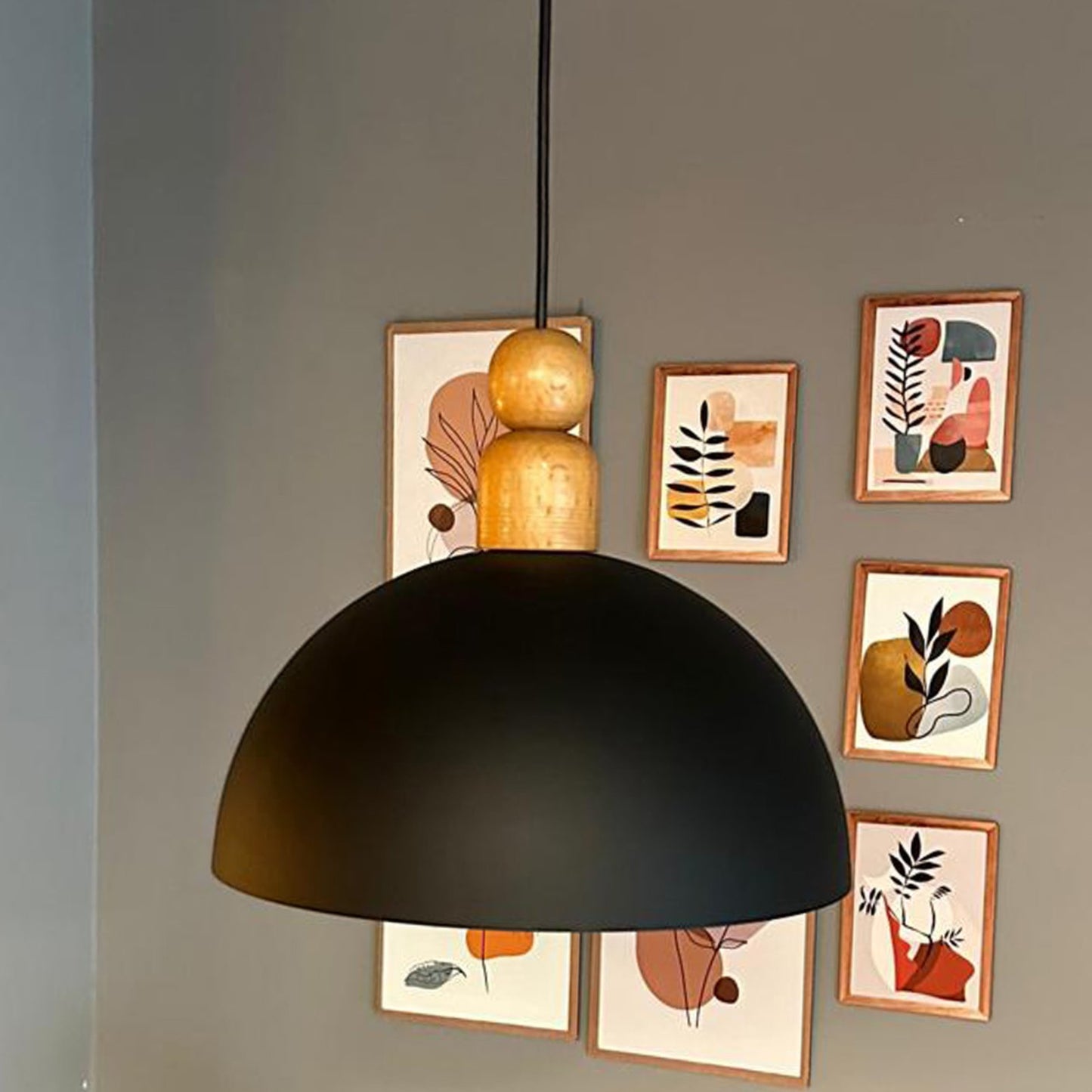 Pendelleuchte Yimpi Wulst Holz Metall