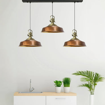 Pendelleuchte  Trio Metall Ø35cm, Retro Hängelampe