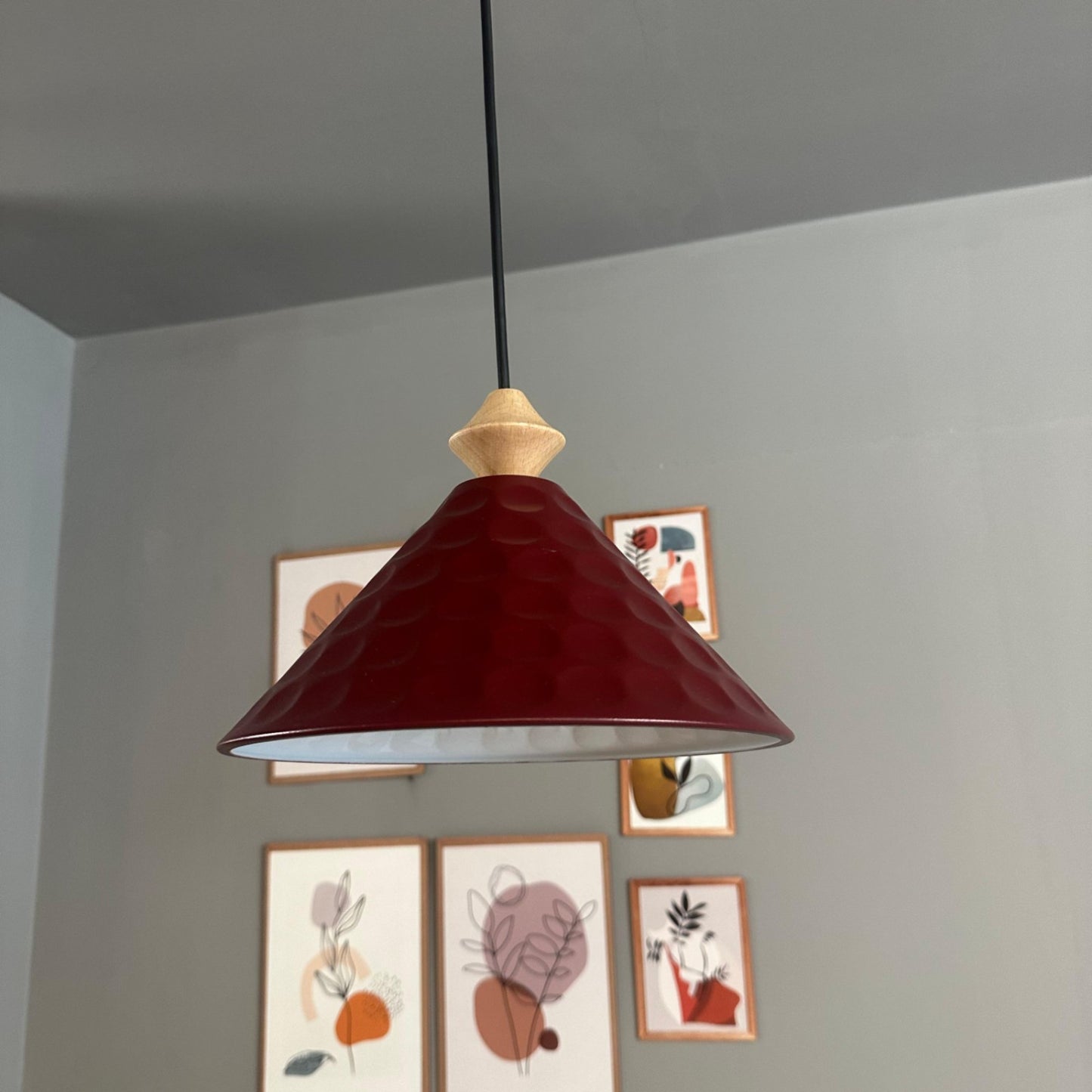 Pendelleuchte Rumy Q Holz Metall, Modern Hängelampe