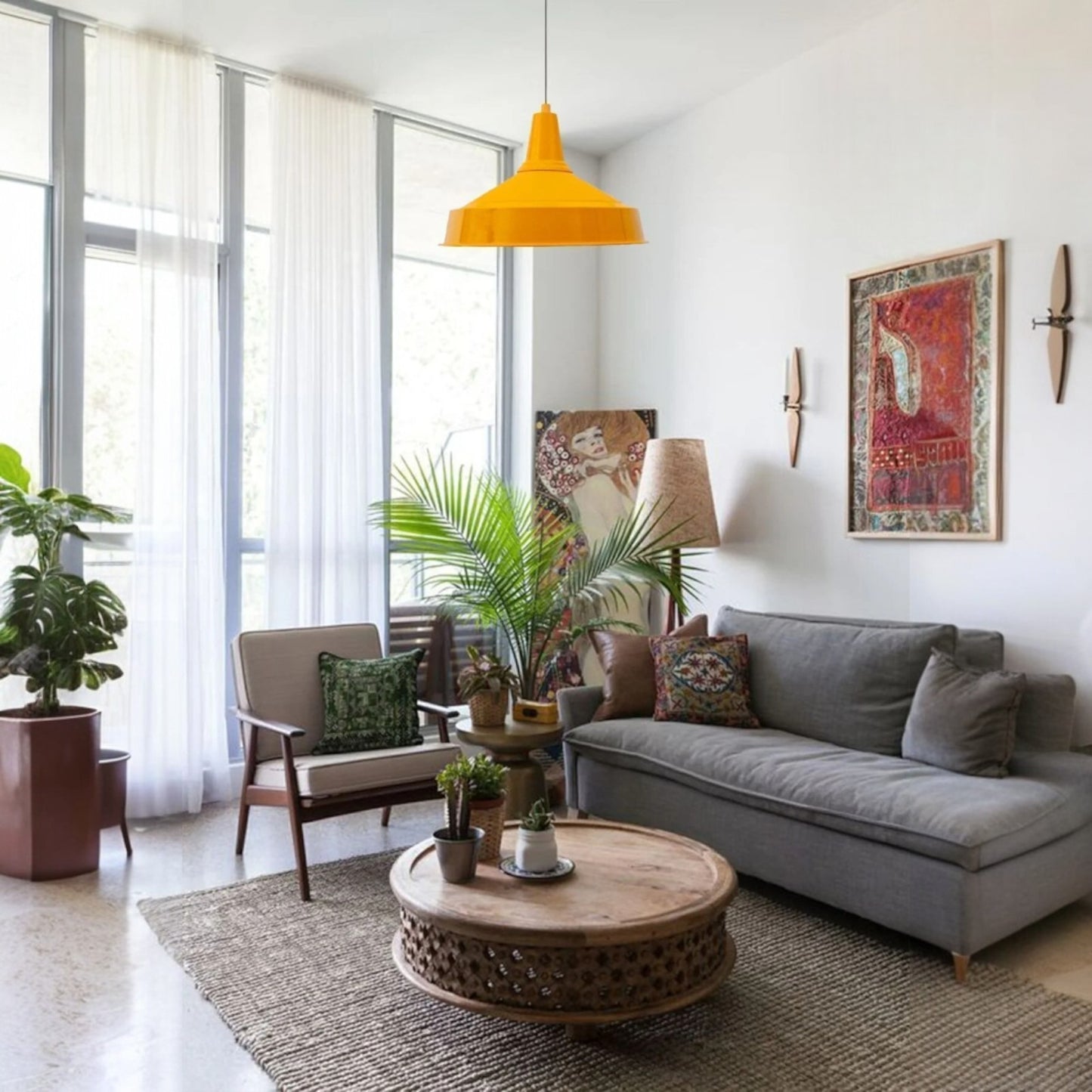 Pendelleuchte Retro Metall Ø41cm, Retro Hängelampe