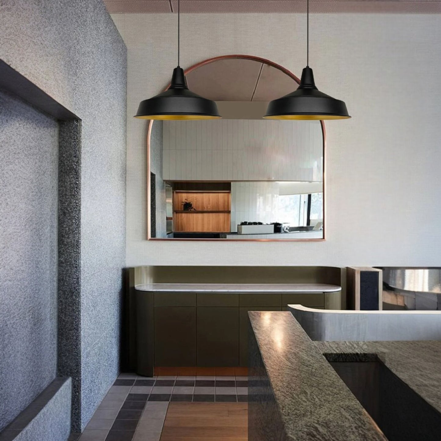 Pendelleuchte Retro Metall Ø41cm, Retro Hängelampe