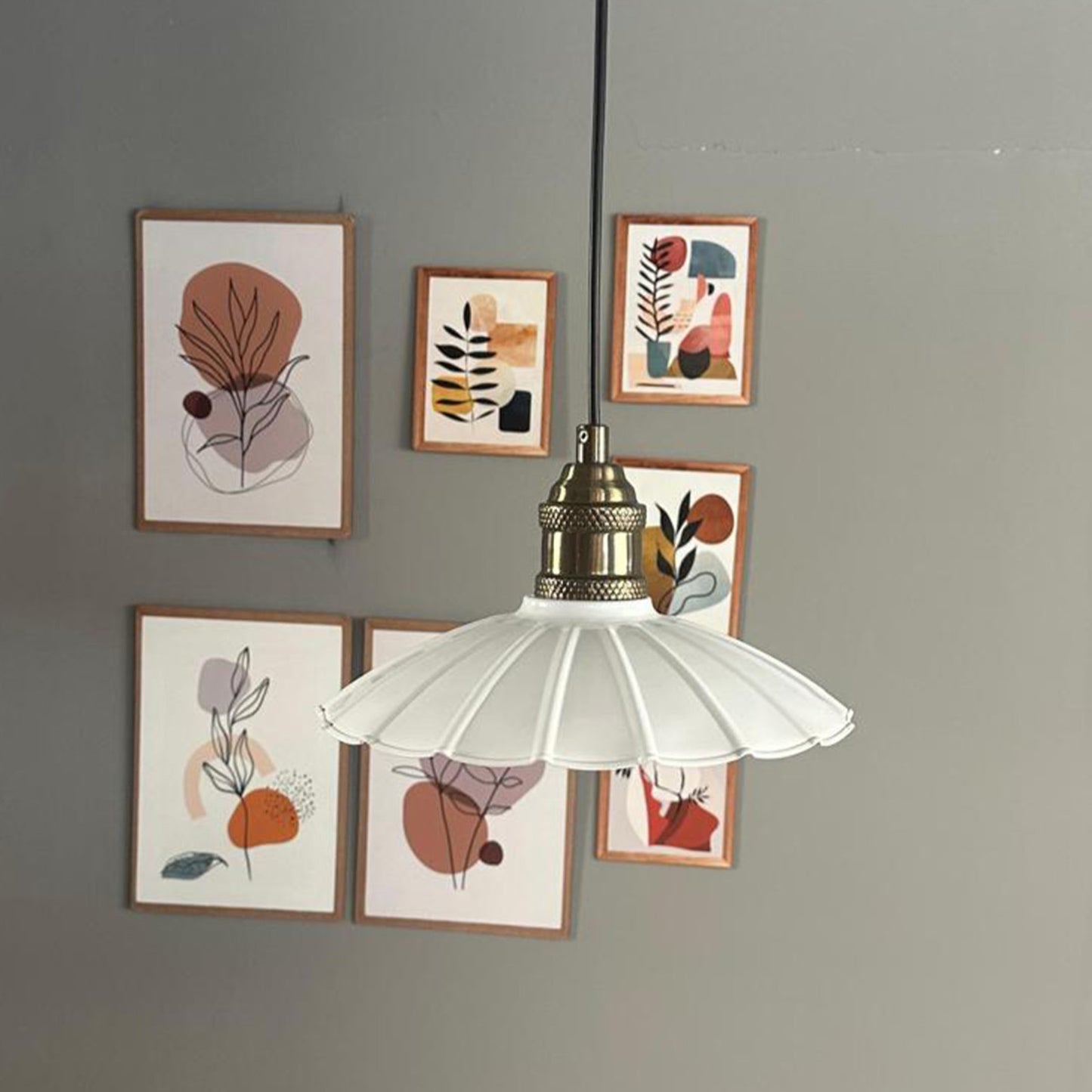 Pendelleuchte Risso Holz Metall, Modern Hängelampe ohne Leuchtmittel