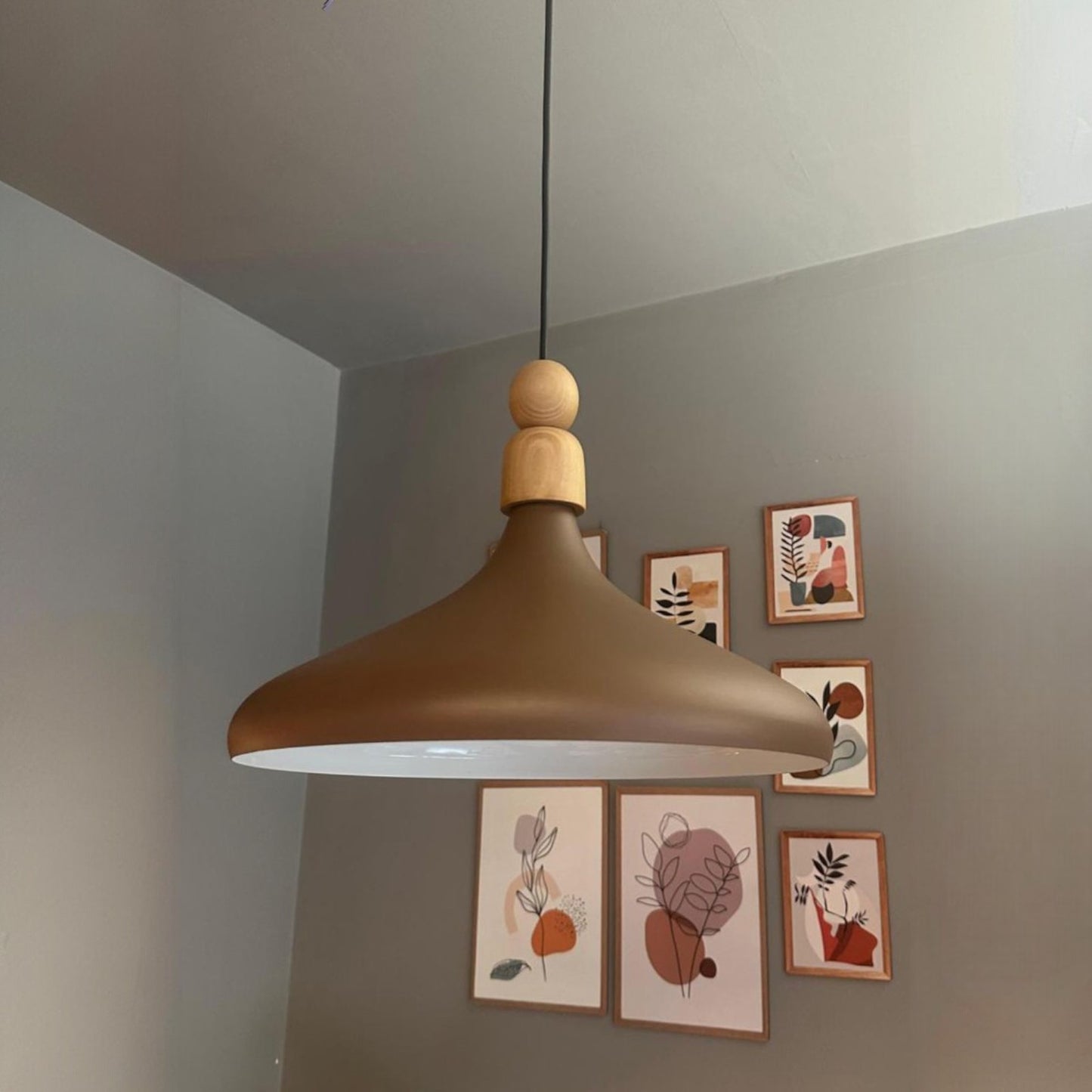 Bamyum Champion Holz Metall E27 Moderne Pendellampe