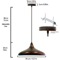 Tavolo da pranzo con lampada a sospensione dipinta a mano scandinavo