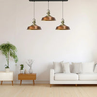 Pendelleuchte  Trio Metall Ø35cm, Retro Hängelampe