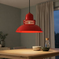 Pendelleuchte Bamyum Hängelampe Rot Metall Ø34 cm E27 Retro Lampe