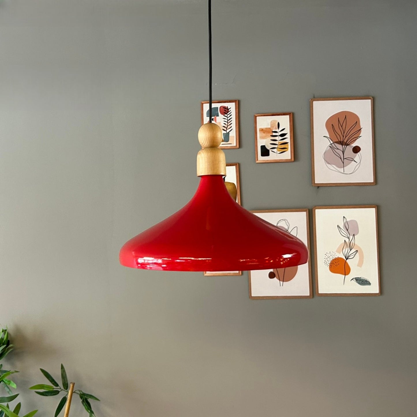 LED Pendelleuchte Perle Holz Metall Ø35 cm, E27, Modern Pendelleuchte