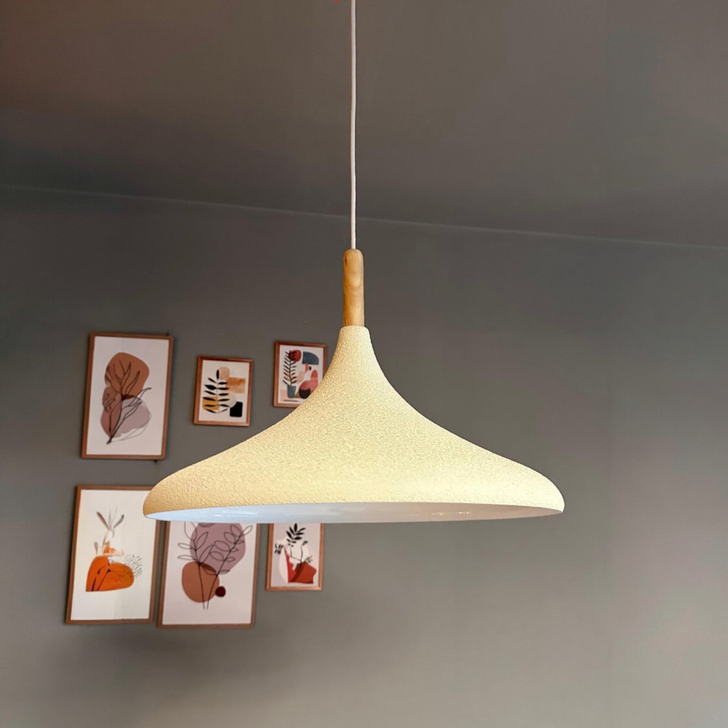 Pendelleuchte Champion XL Holz Metall, Modern Hängelampe