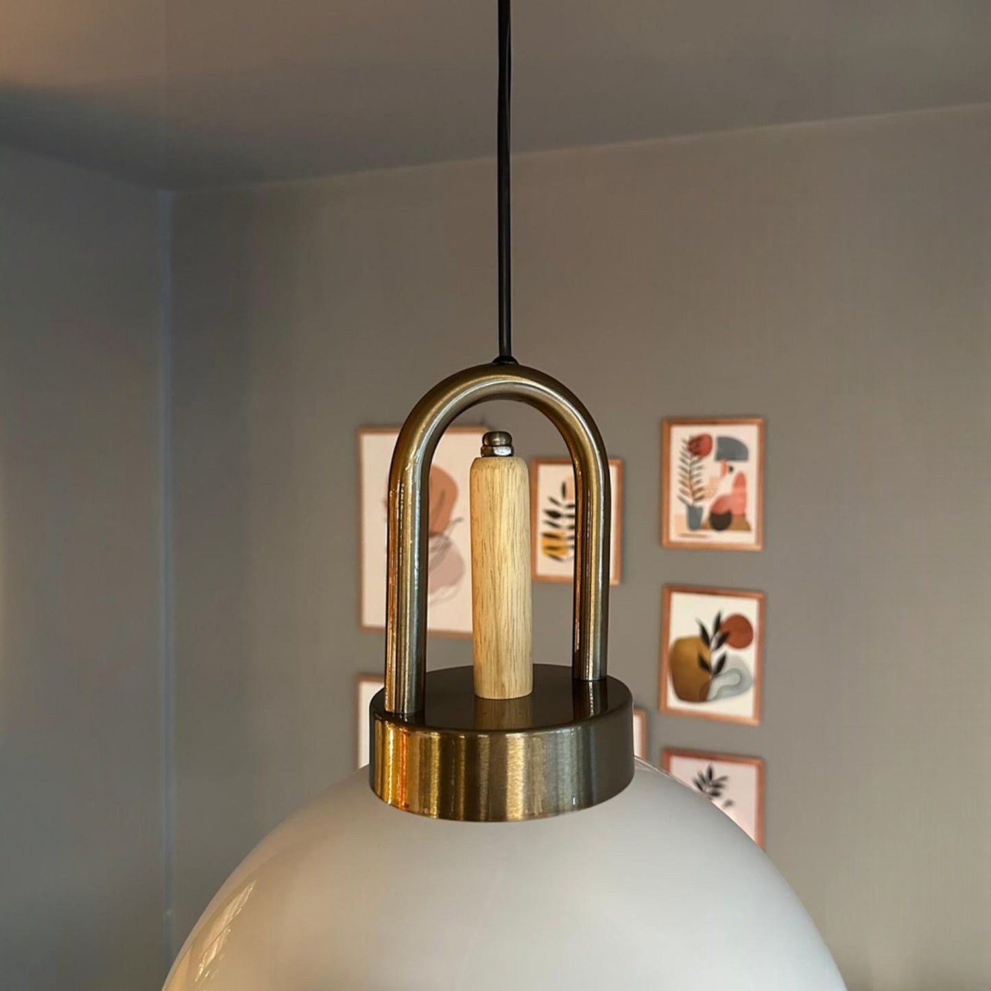 Pendelleuchte Yimpi Locke Holz Metall, Modern Hängelampe