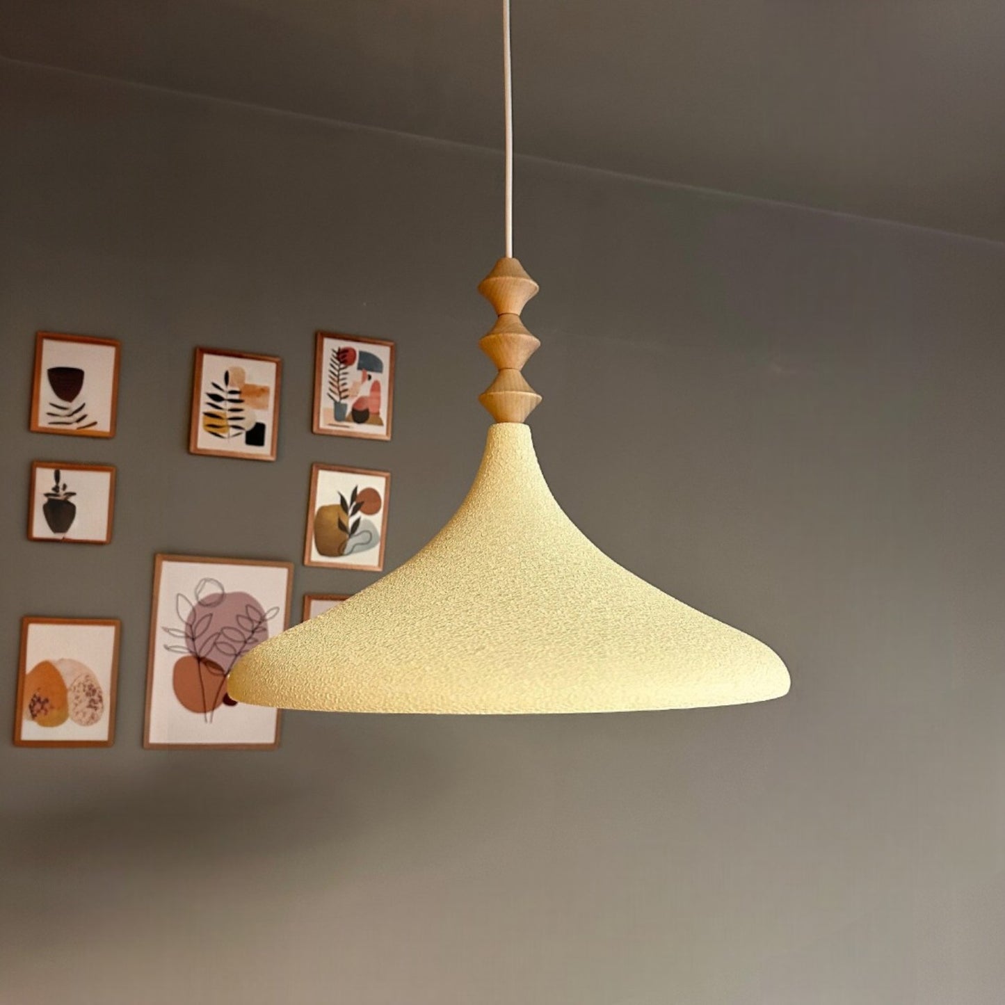 Bamyum Champion Holz Metall E27 Moderne Pendellampe