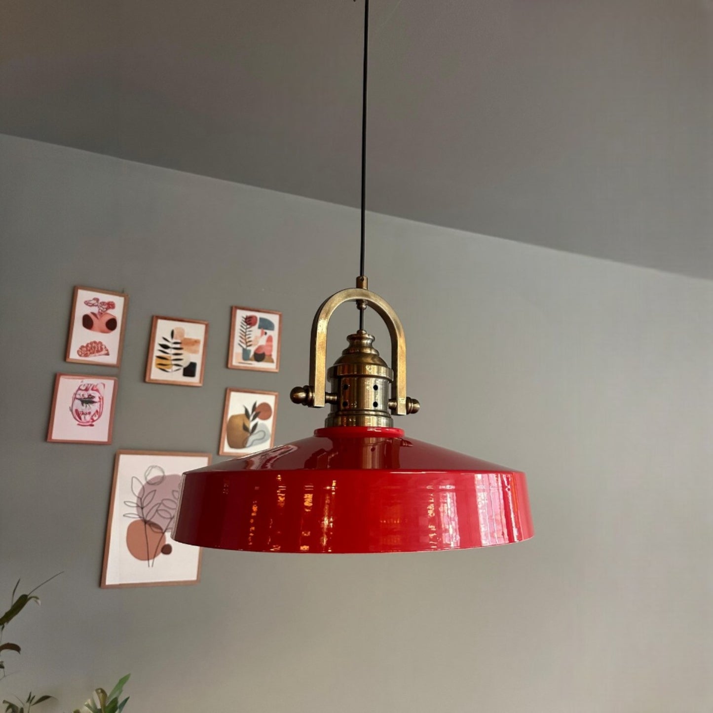 Ace-Finke Hängelampe Ø40 cm, Pendelleuchte Vintage, Industrial aus Metall E27