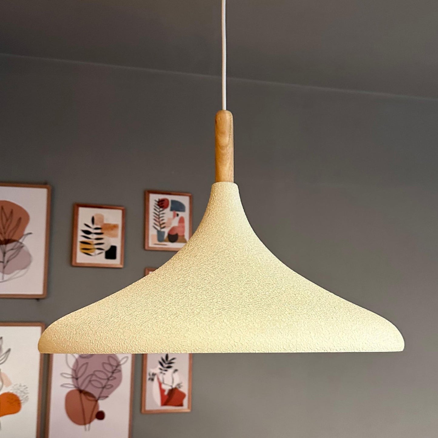 Pendelleuchte Champion XL Holz Metall, Modern Hängelampe