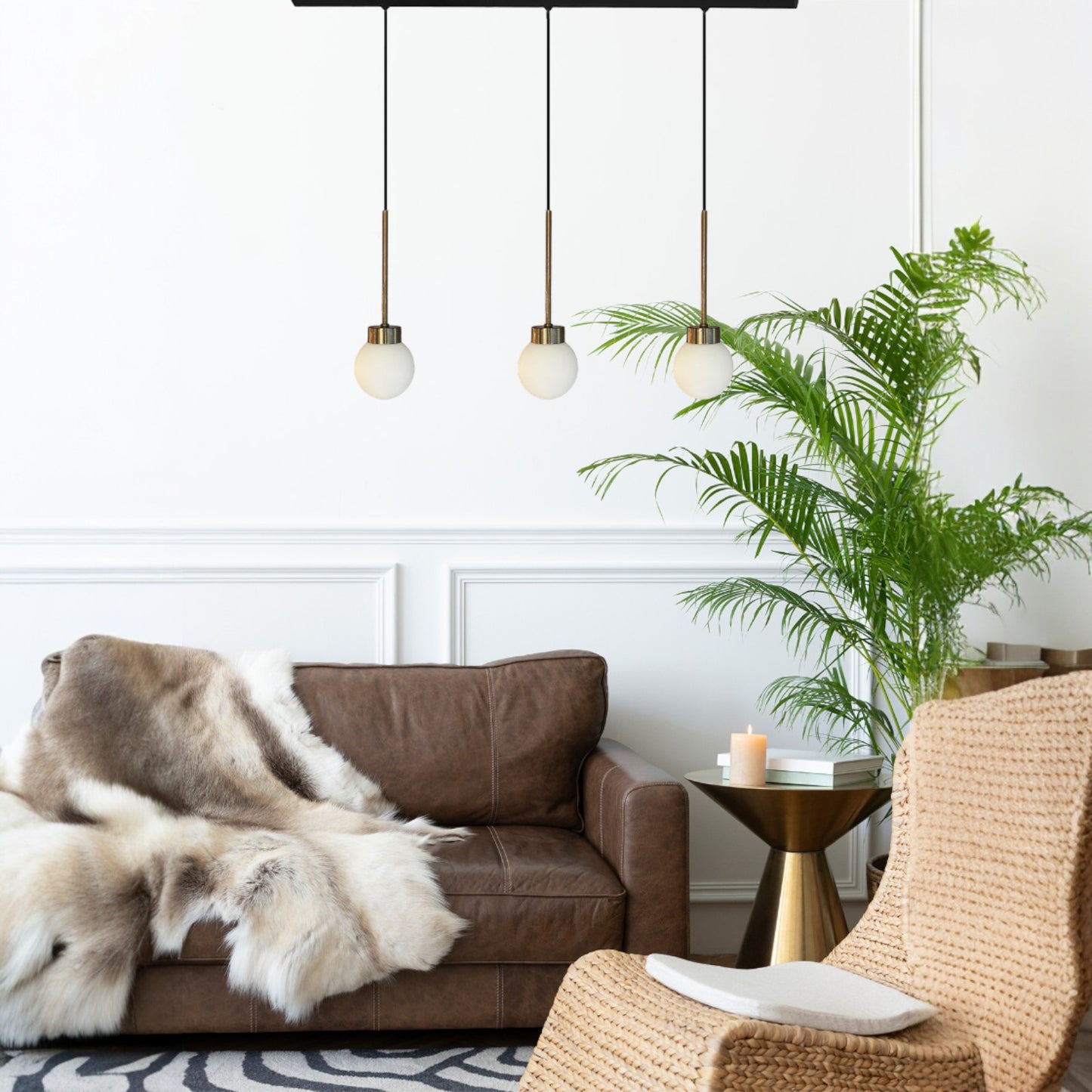 Pendelleuchte Pendelleuchte Petite Glas, Retro Hängelampe ohne Leuchtmittel