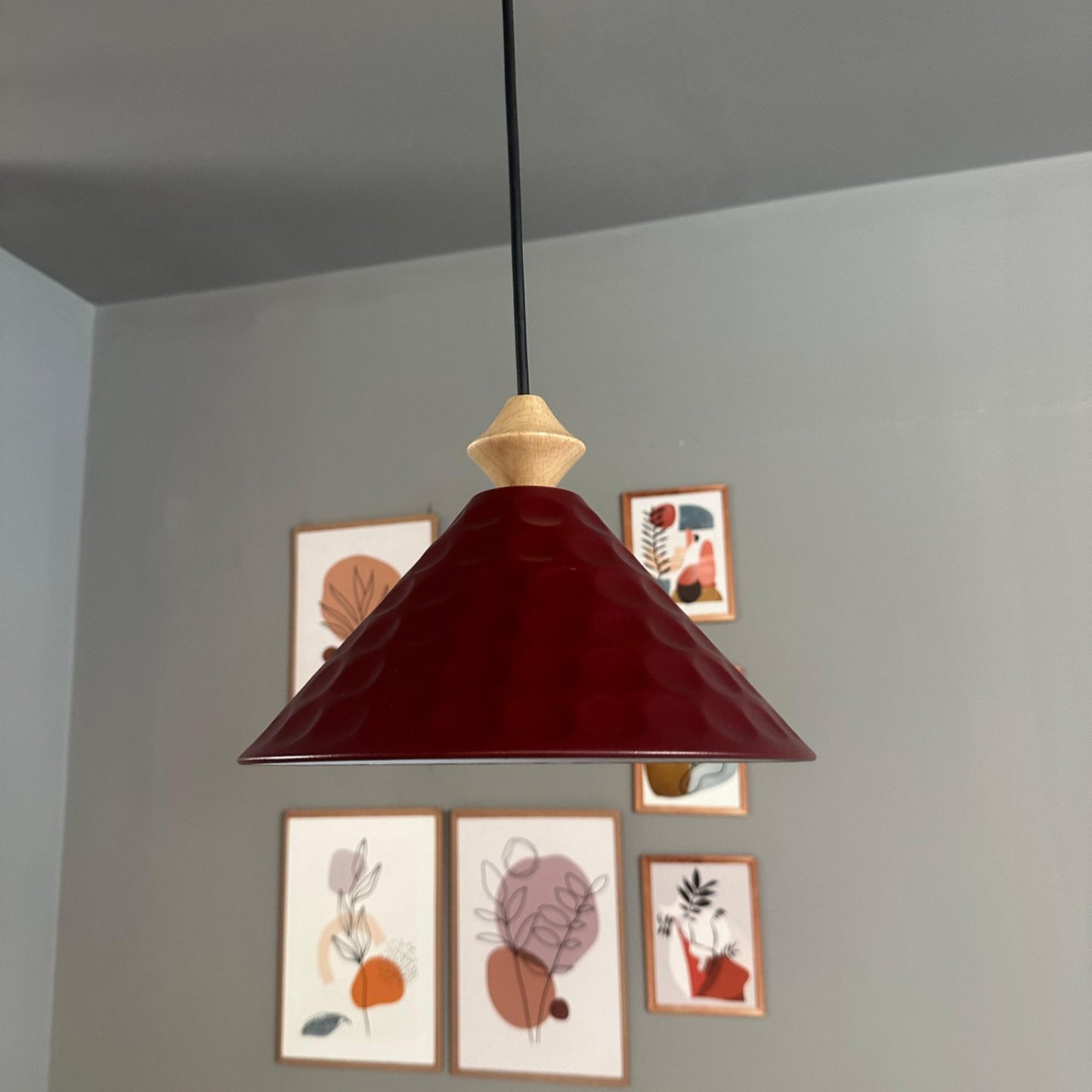 Pendelleuchte Rumy Q Holz Metall, Modern Hängelampe