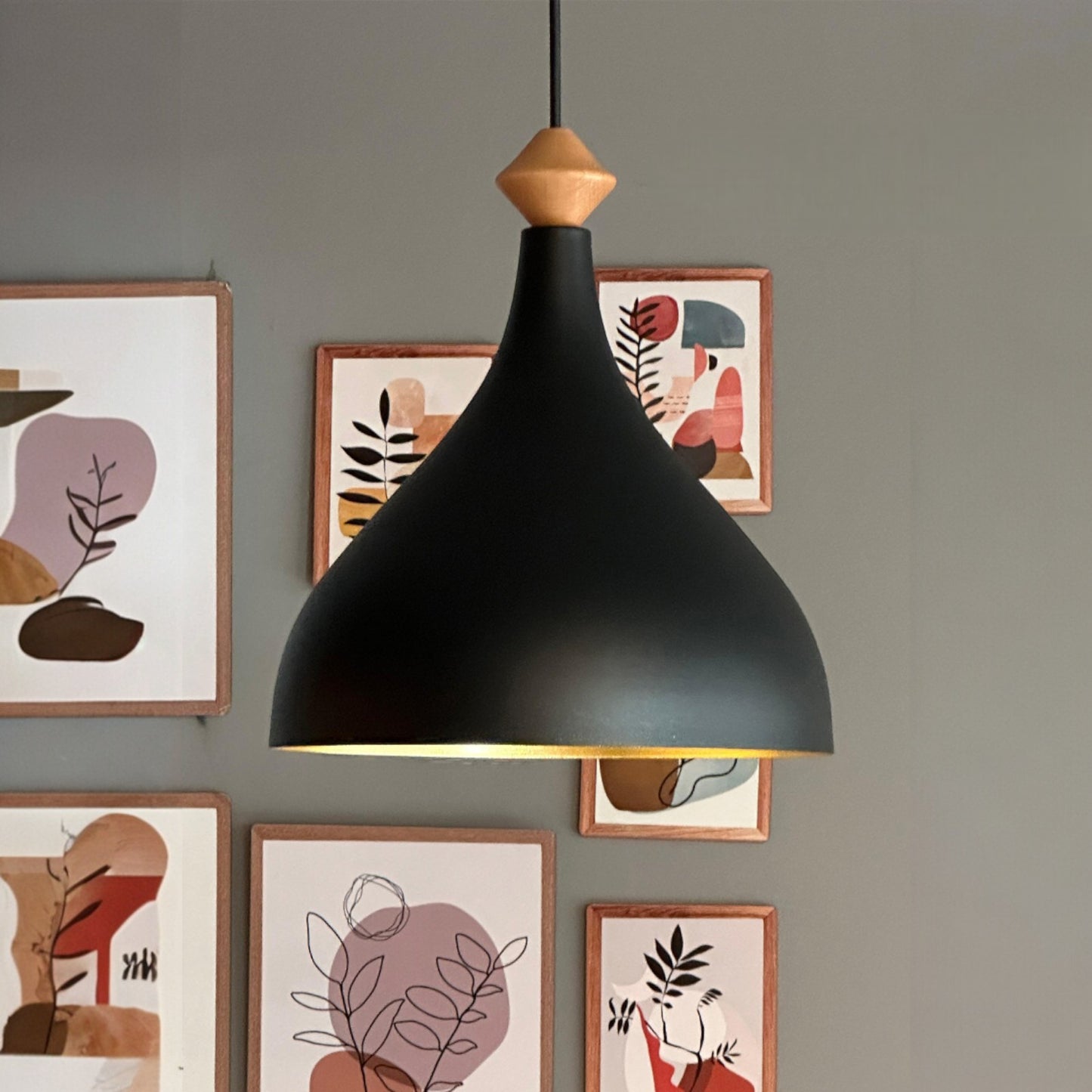 Pendelleuchte Adash Pendelleuchte Schwarz, 1 Flammige Metall Hängelampe Ø26 cm