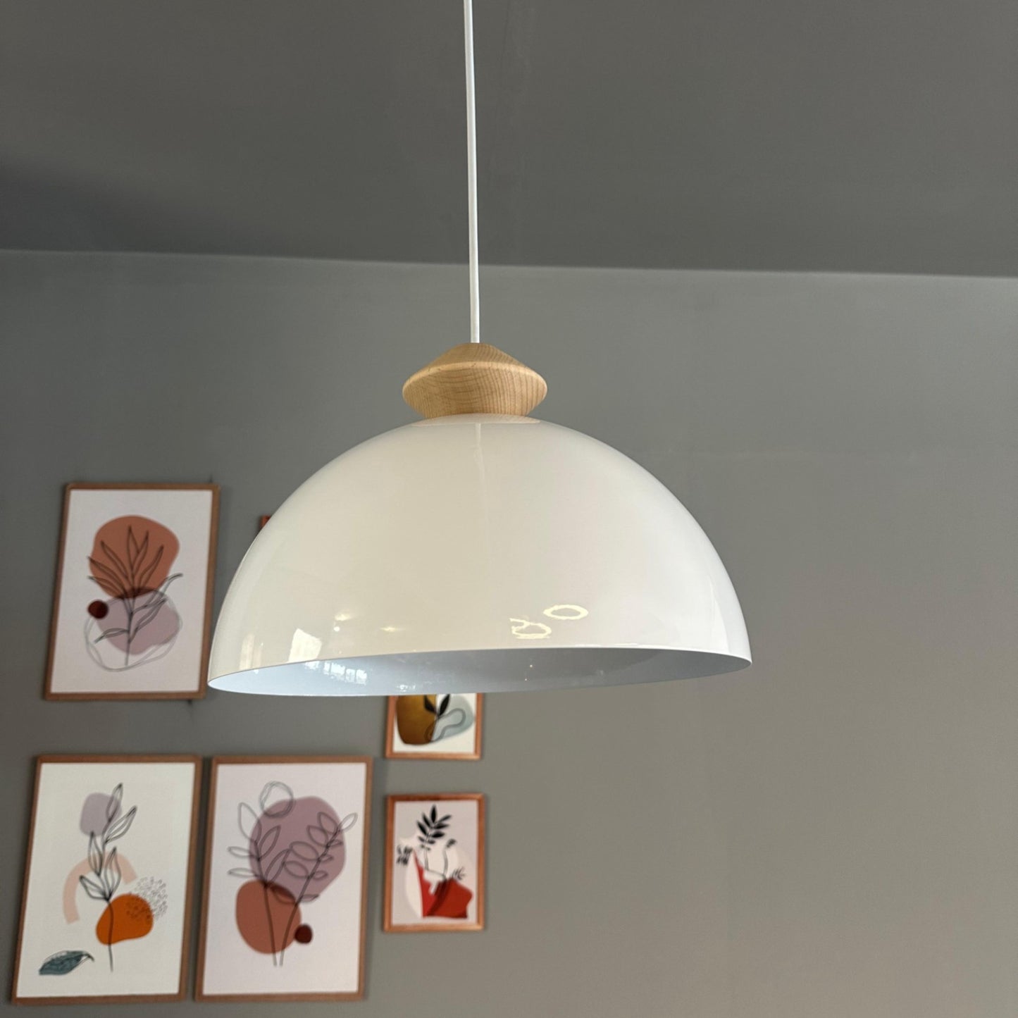 Pendelleuchte Yimpi Runde Holz Metall, Modern Hängelampe