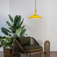 Pendelleuchte Champion Kegel Holz-Kopfteil 35 cm Metall E27 Modern Pendelleuchte