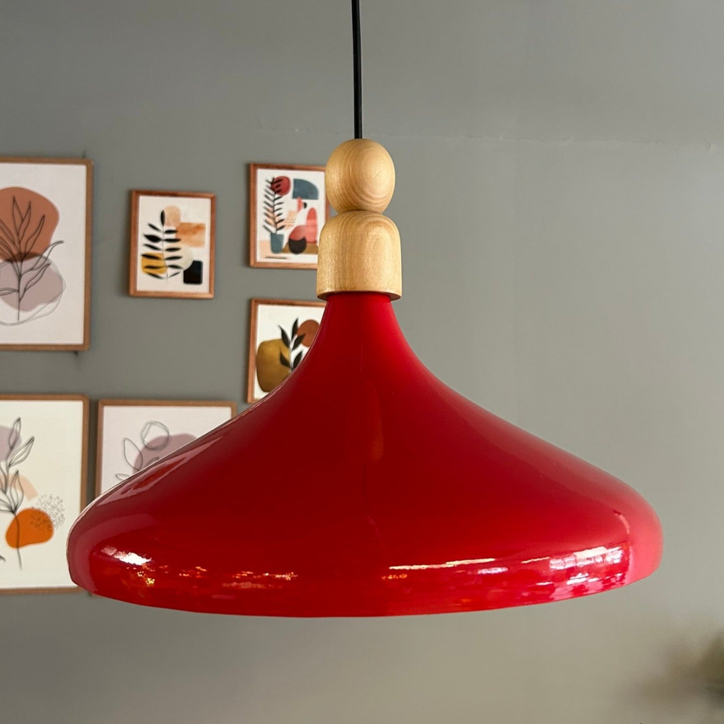 LED Pendelleuchte Perle Holz Metall Ø35 cm, E27, Modern Pendelleuchte