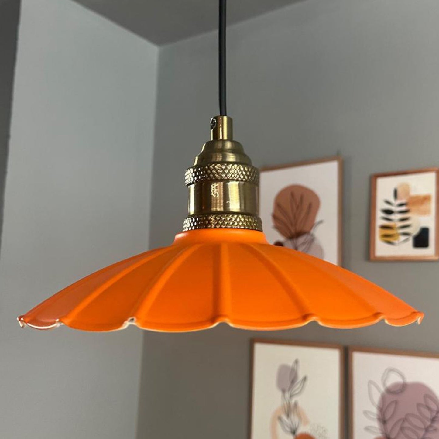 Pendelleuchte Risso Holz Metall, Modern Hängelampe ohne Leuchtmittel