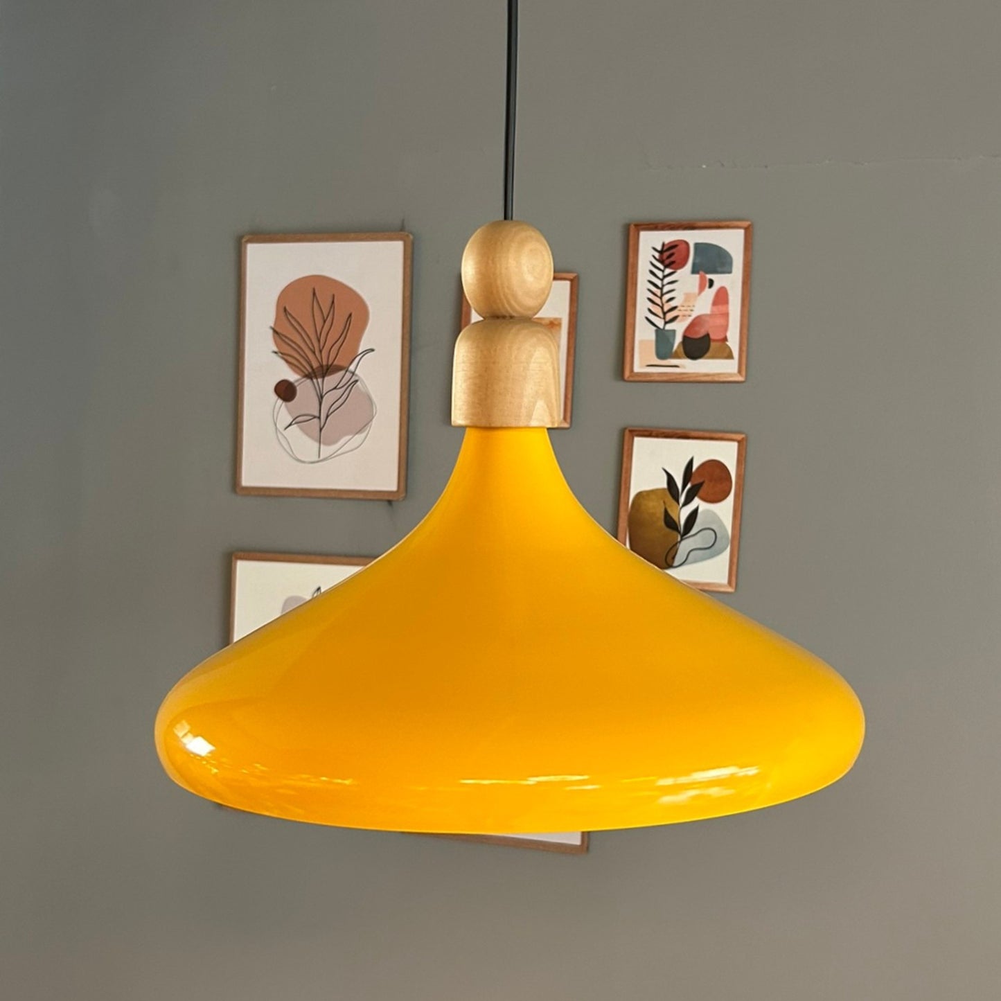 LED Pendelleuchte Perle Holz Metall Ø35 cm, E27, Modern Pendelleuchte