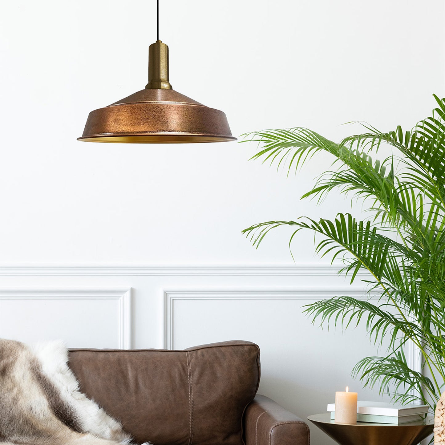 Pendelleuchte Hängelampe AsletlEF Ø40 cm, Pendelleuchte Vintage, E27 Lampe ohne Leuchtmittel, E27, Dimmbar, Einstellbare Kabellänge