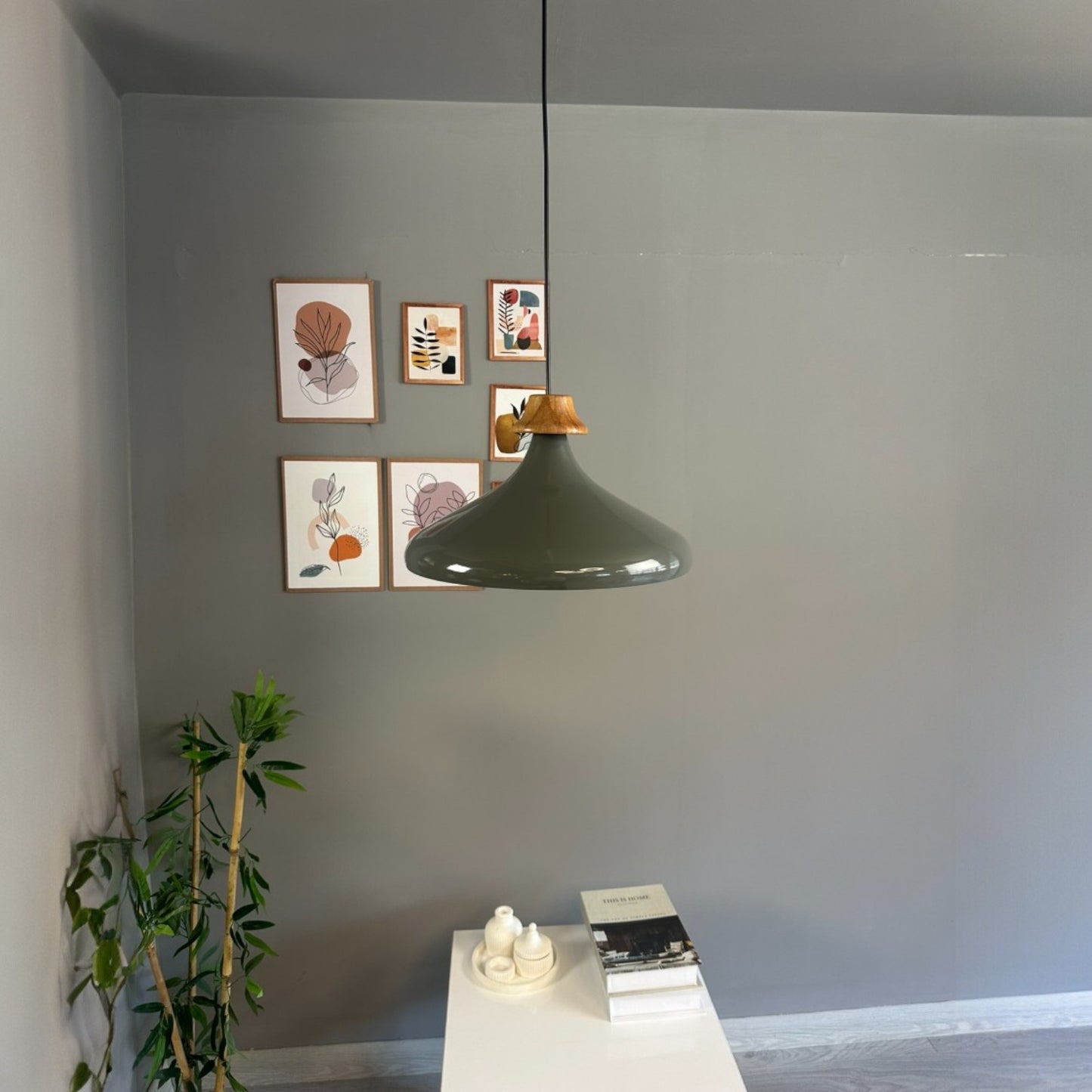 Pendelleuchte Champion J Holz Metall Ø35cm, Modern Hängelampe