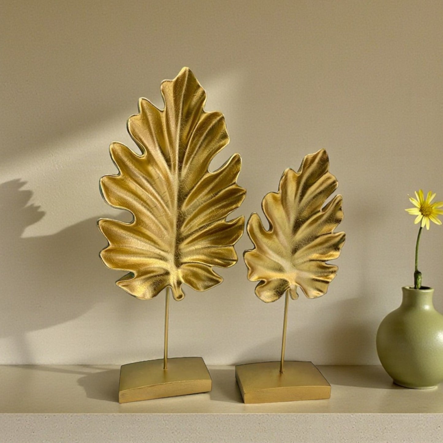 2pcs feuilles de sycomore figurine déco moderne