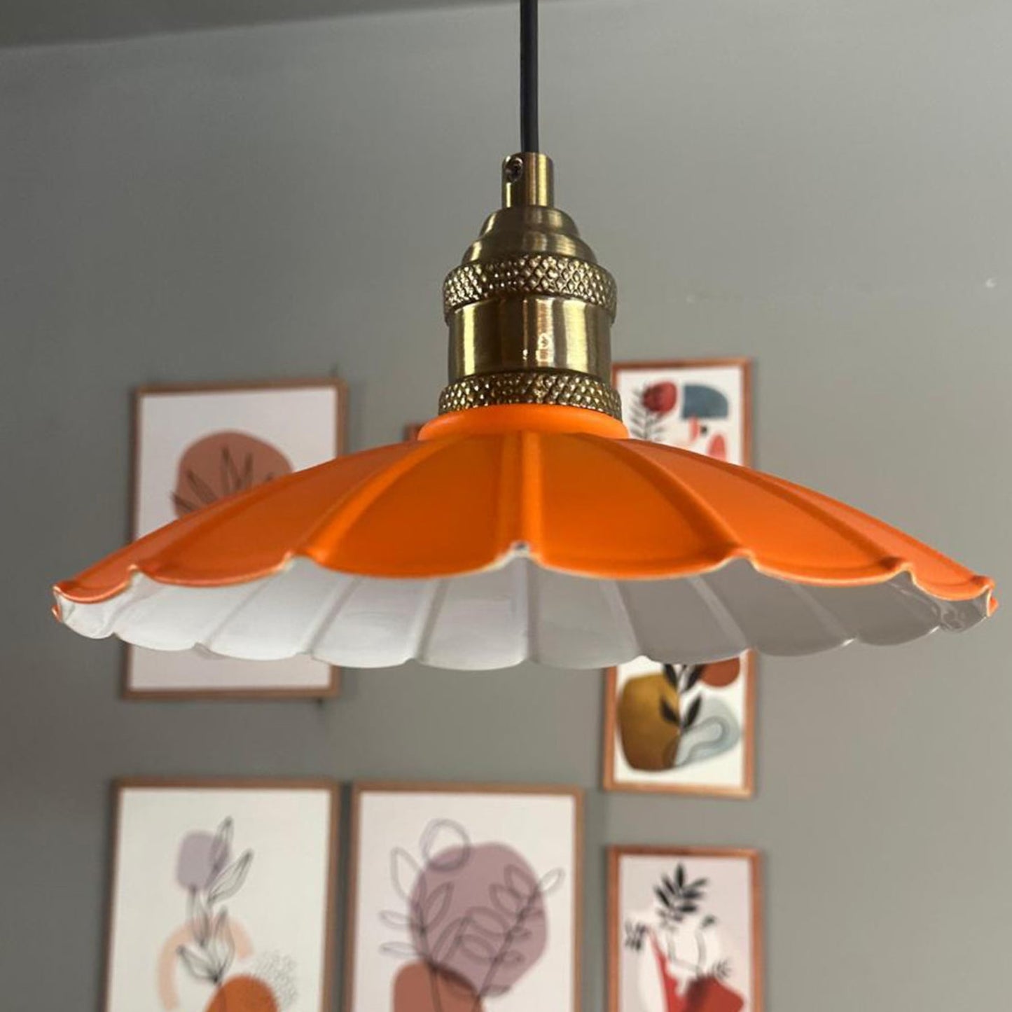 Pendelleuchte Risso Holz Metall, Modern Hängelampe ohne Leuchtmittel