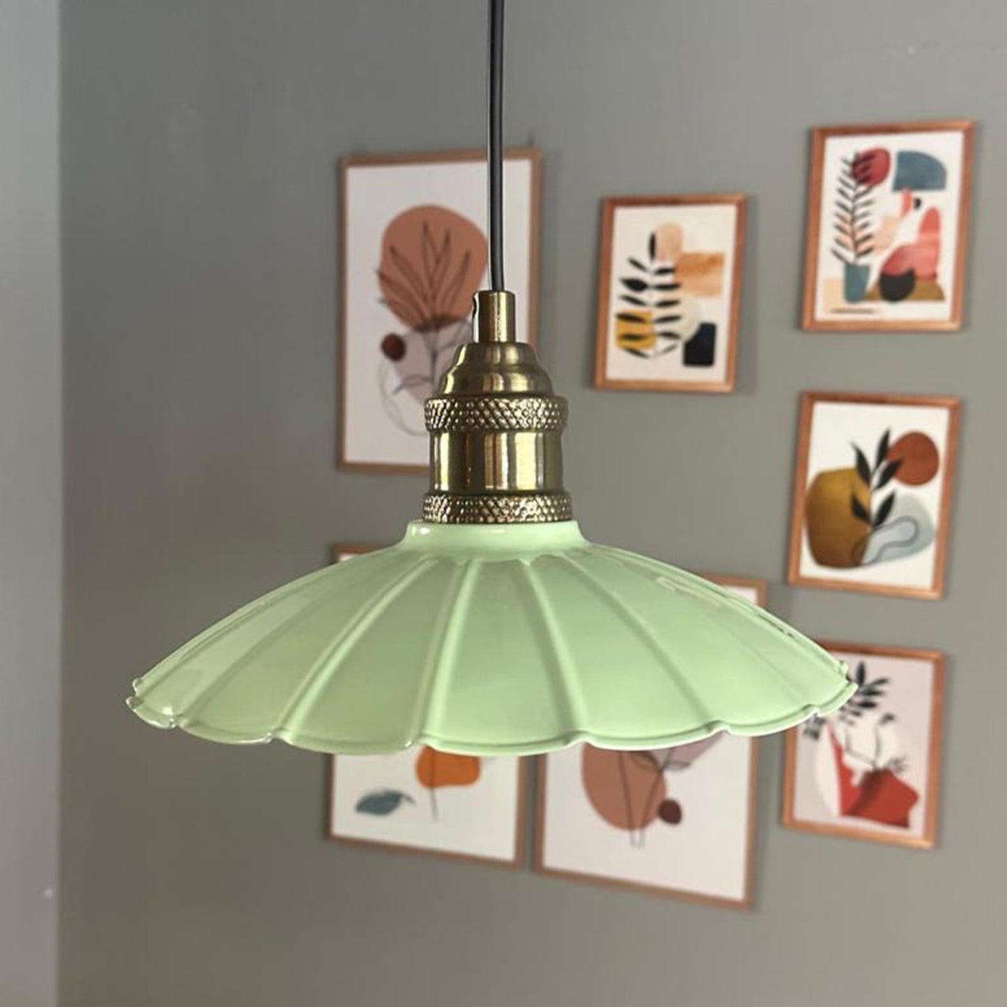 Pendelleuchte Risso Holz Metall, Modern Hängelampe ohne Leuchtmittel