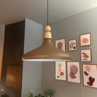 Bamyum Champion Holz Metall E27 Moderne Pendellampe