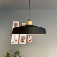 Pendelleuchte Ace Holz Vintage, Industrial aus Metall Holz E27 Hängelampe