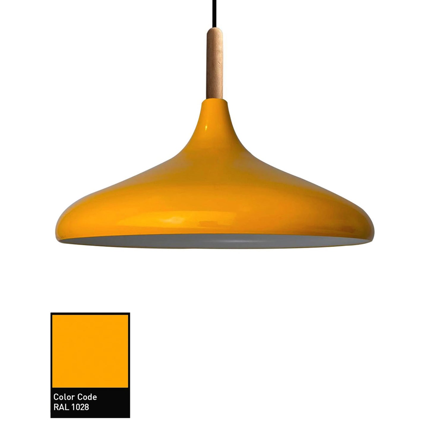 Pendentif lampe lumineuse I Champion I bois &Oslash; 35 cm métal E27 lampe suspendue