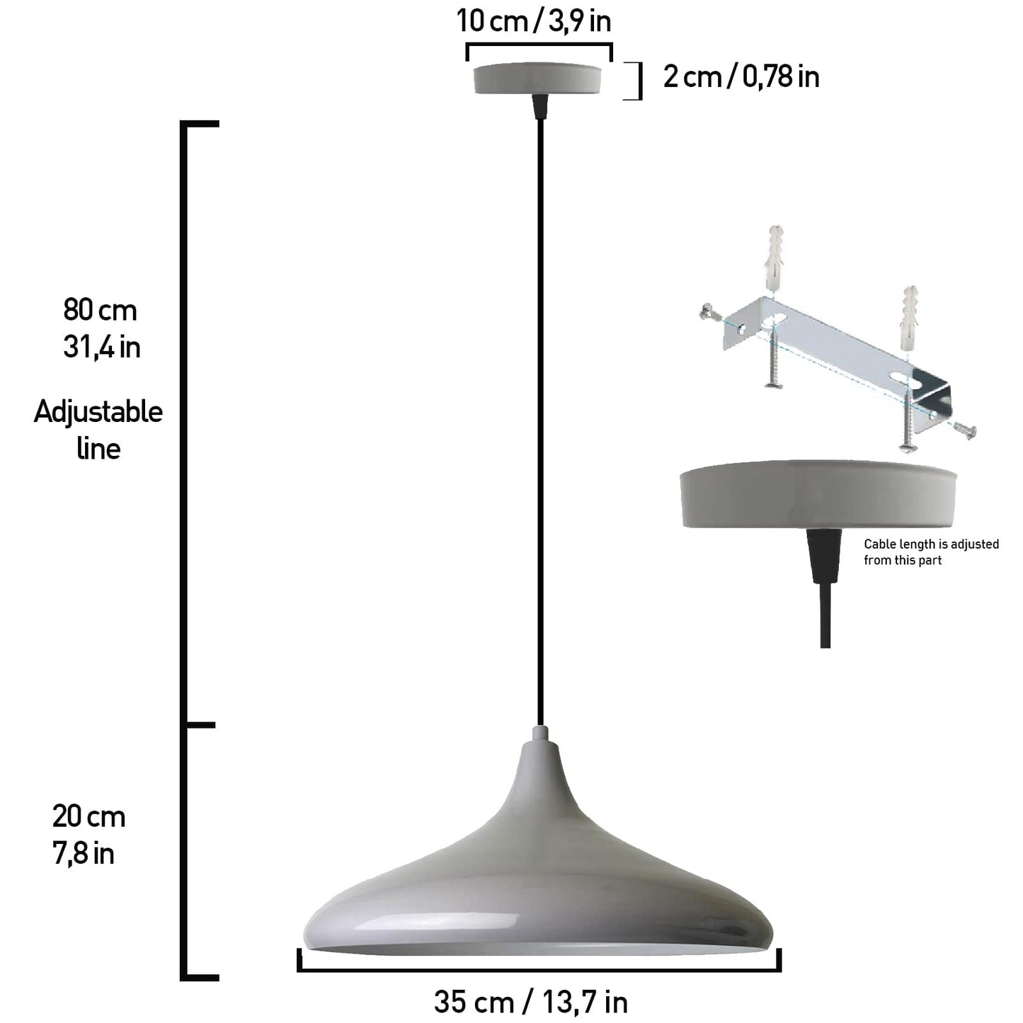 lampe suspendue en métal