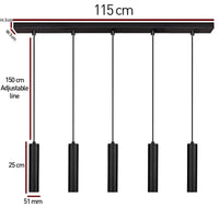 5 Table de Salle à Manger avec Lampe Suspendue Flammig