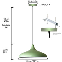 2 lampes suspendues en métal E27