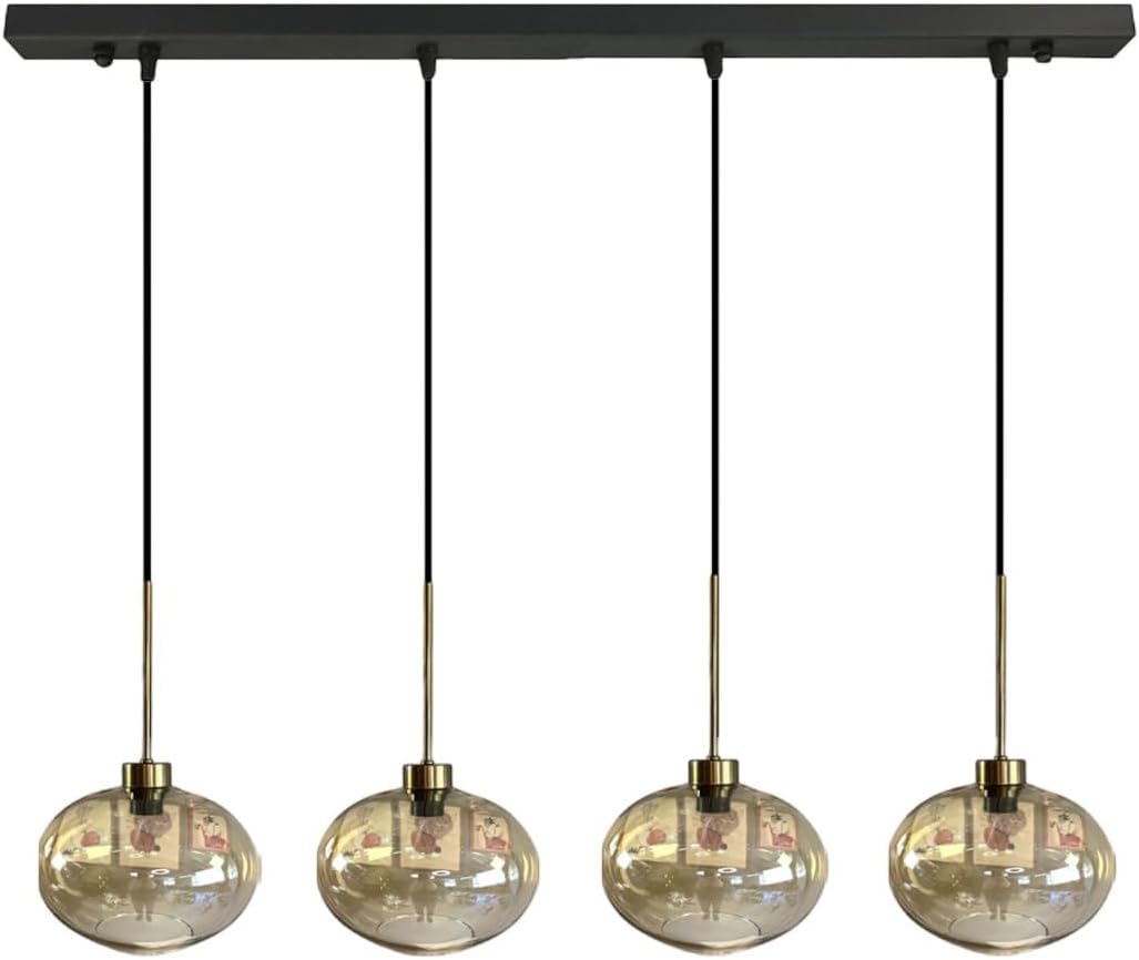 Pendelleuchte Solvia Vintage Glas, 25 cm Retro-Hängelampe