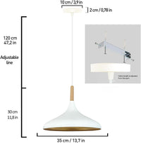 Lampada a sospensione I Champion I legno &Oslash; 35 cm metallo E27 lampada a sospensione