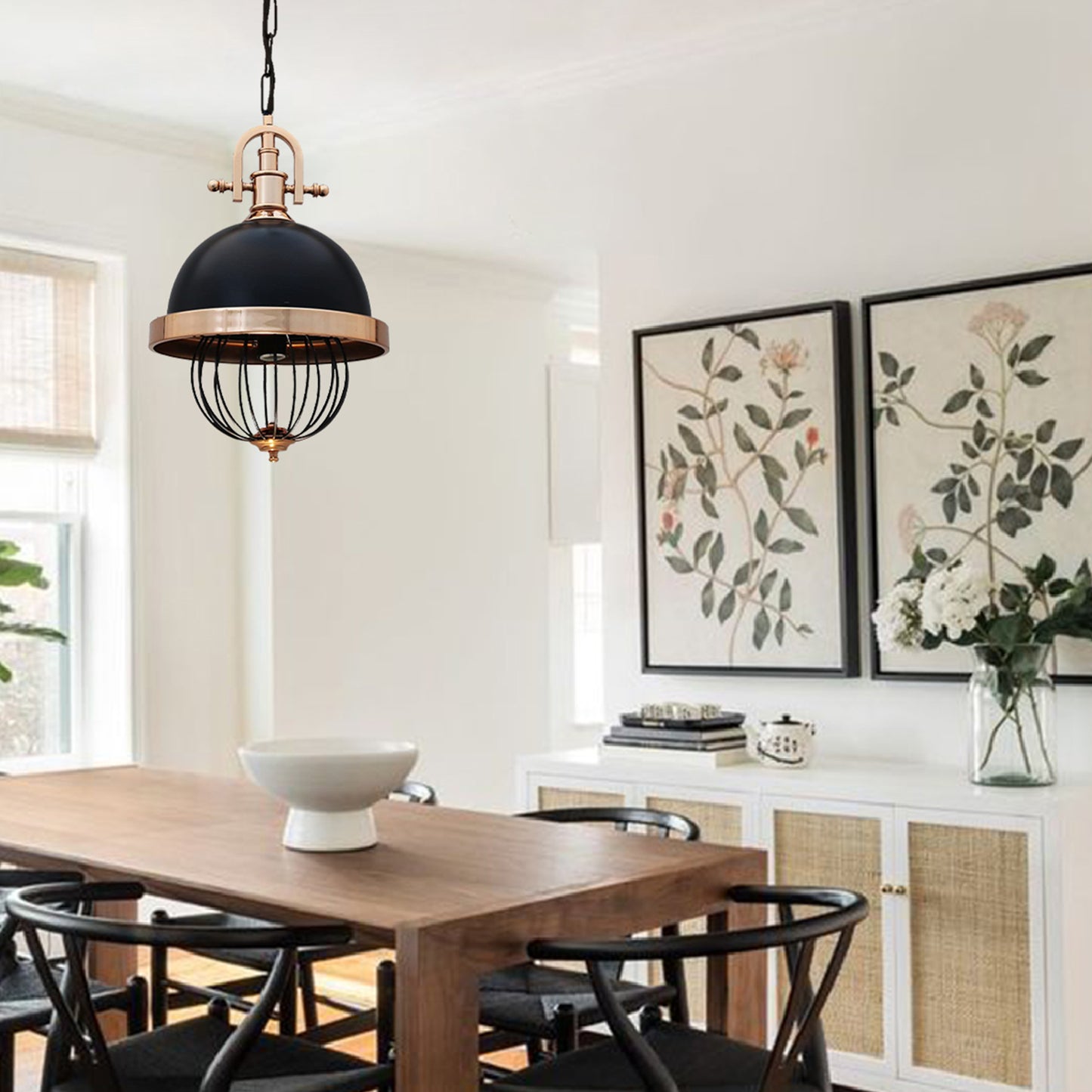 Pendelleuchte Richae Wohnzimmerlampe Hängelampe 35cm E27 Pendelleuchte Schwarz