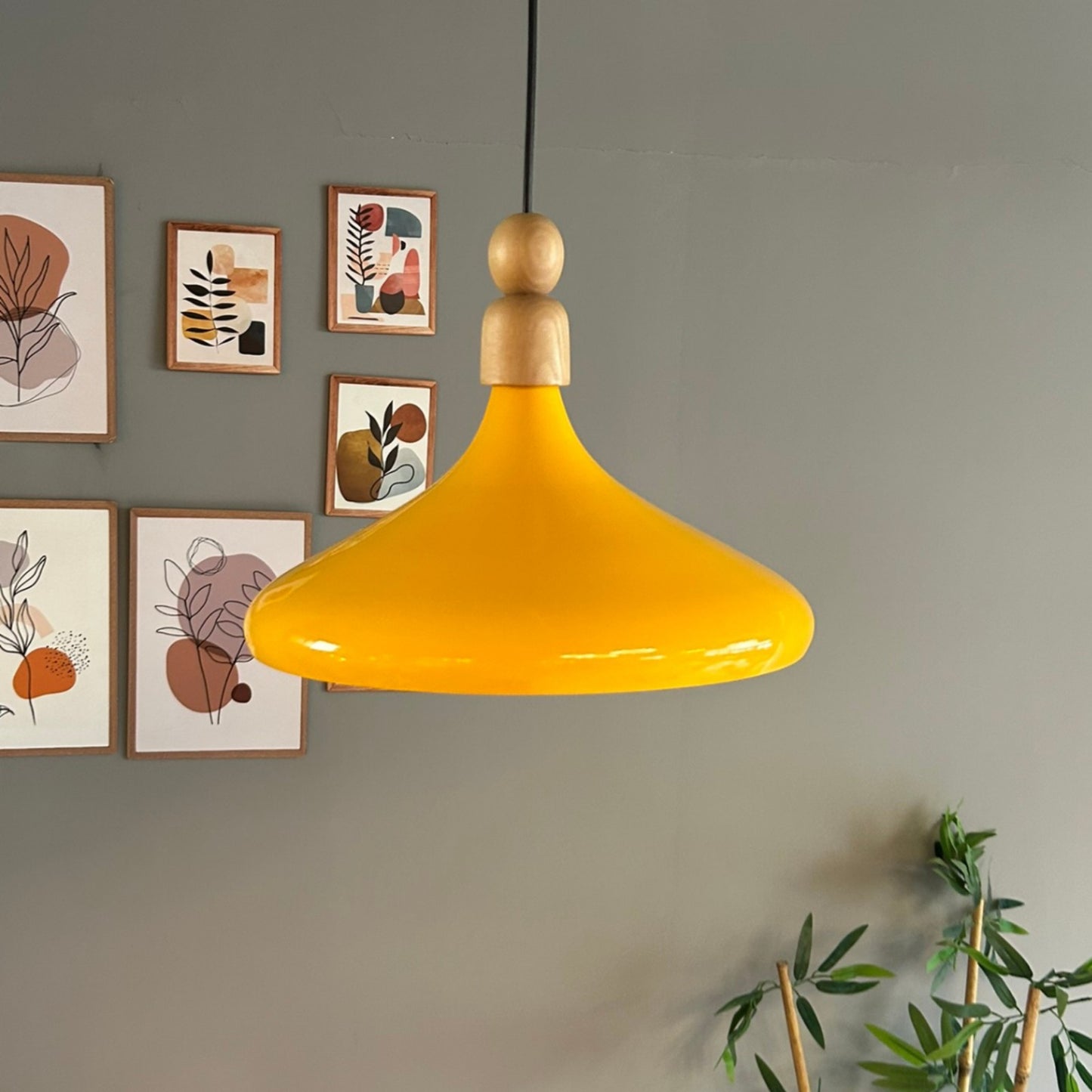 LED Pendelleuchte Perle Holz Metall Ø35 cm, E27, Modern Pendelleuchte