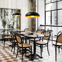 bamyum Androa Pendelleuchte Schwarz Gold Metall Ø40 cm, Küchenlampe Hangend, Hängelampe Esstisch Vintage E27, Wohnzimmerlampe Industrial