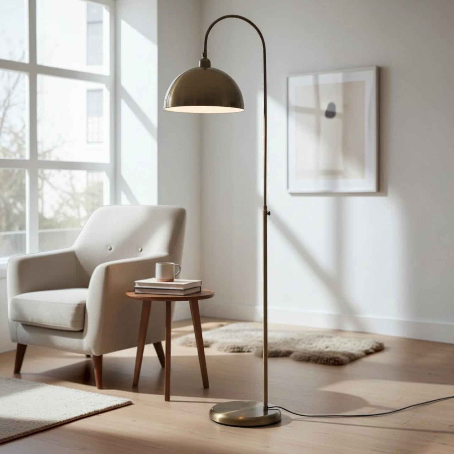 Stehlampe Moderne Stehlampe aus Metall mit E27, verstellbarer Lampenschirm