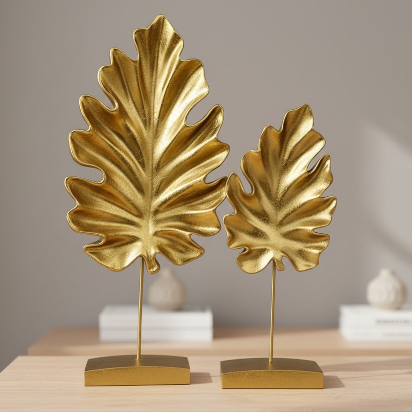 2pcs feuilles de sycomore figurine déco moderne