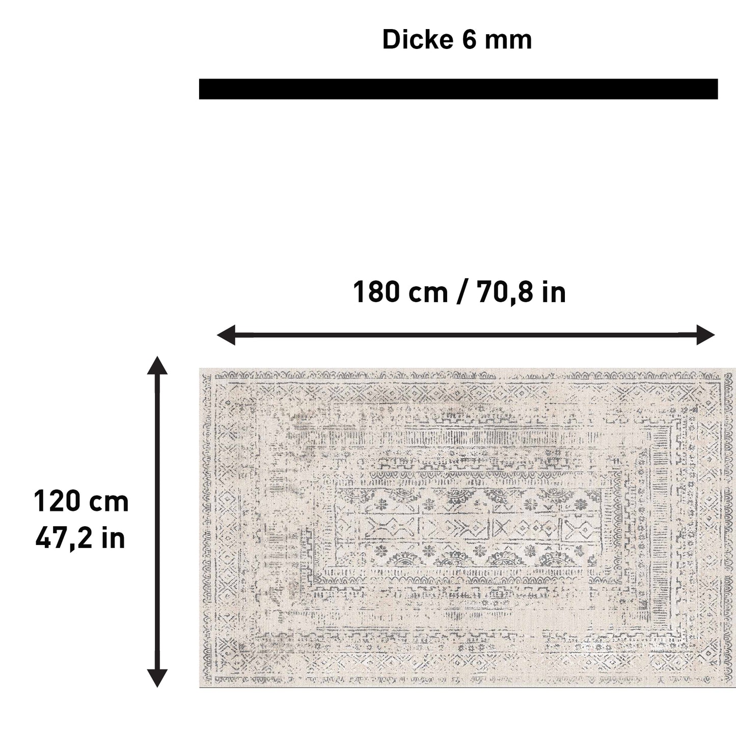 Tapis imprimé Duncan Chenille imprimé à la machine