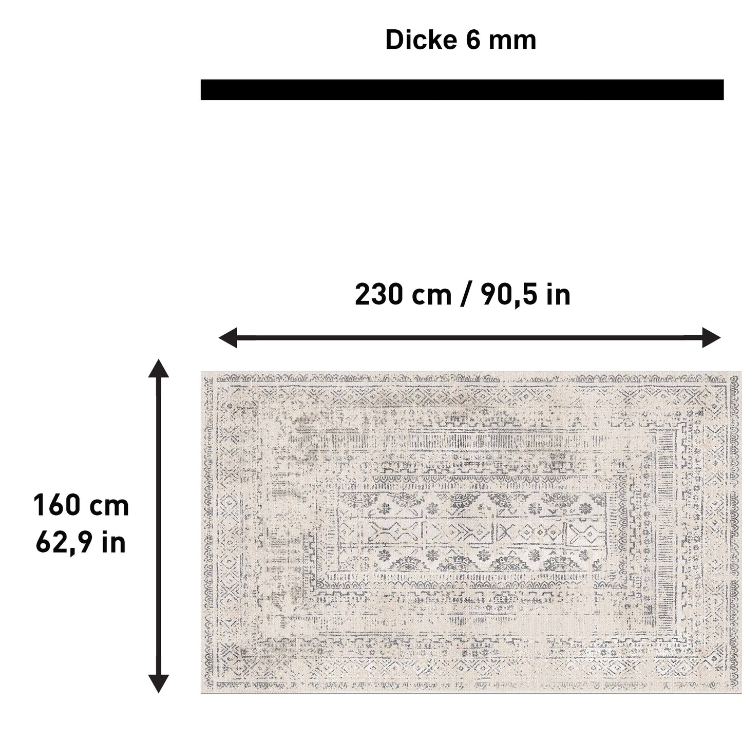 Tapis imprimé Duncan Chenille imprimé à la machine