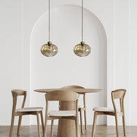 Pendelleuchte Solvia Vintage Glas, 25 cm Retro-Hängelampe