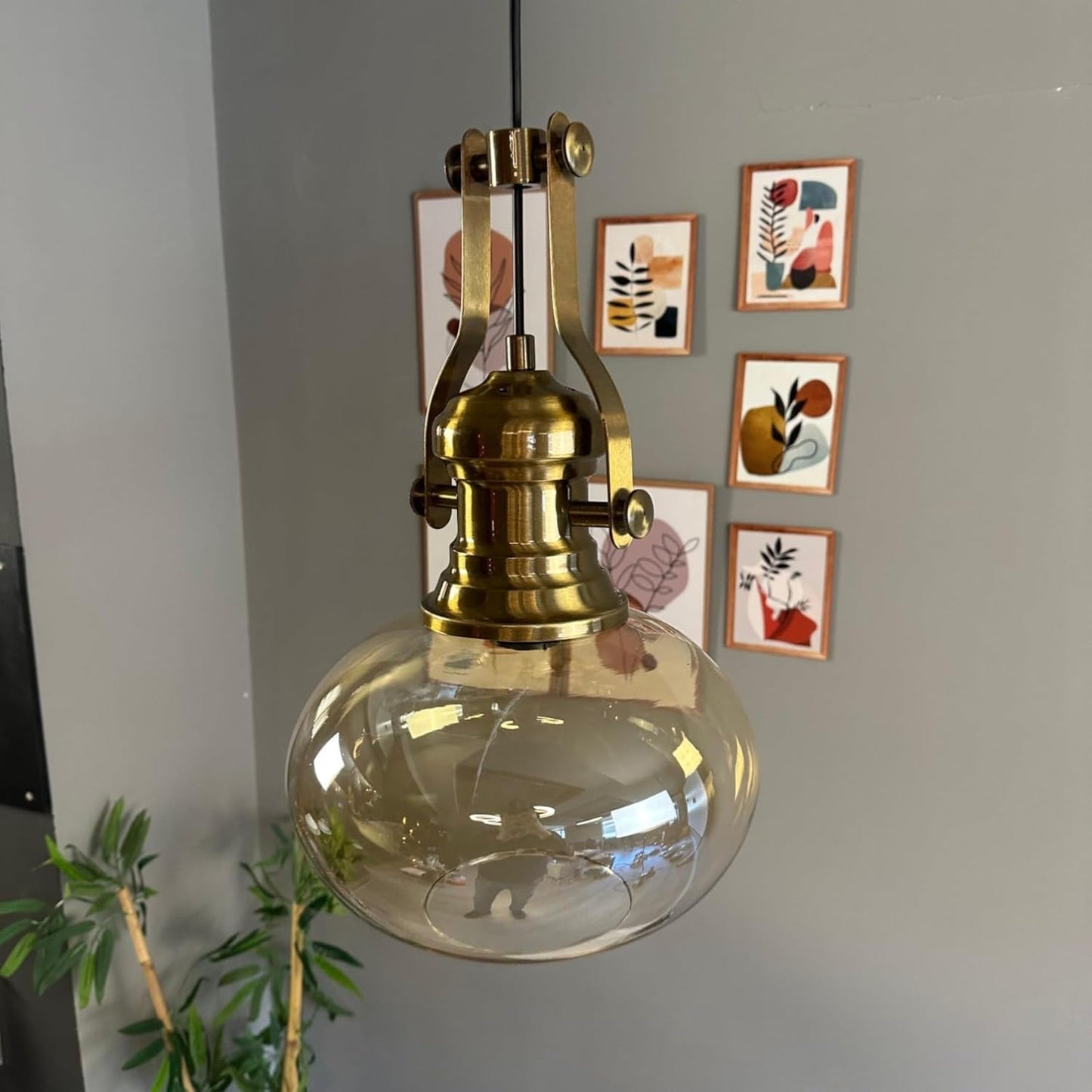 Pendelleuchte Solvia Vintage Glas, 25 cm Retro-Hängelampe